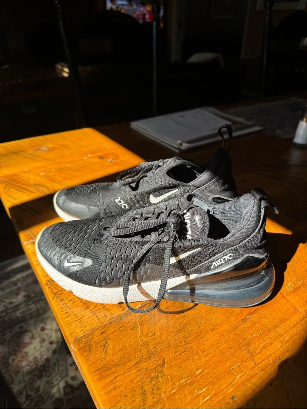 Nike Black and White Air Max 270 Athletic Sneakers